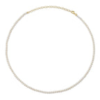 14K Y/G CULTURED PEARL TENNIS NECKLACE
