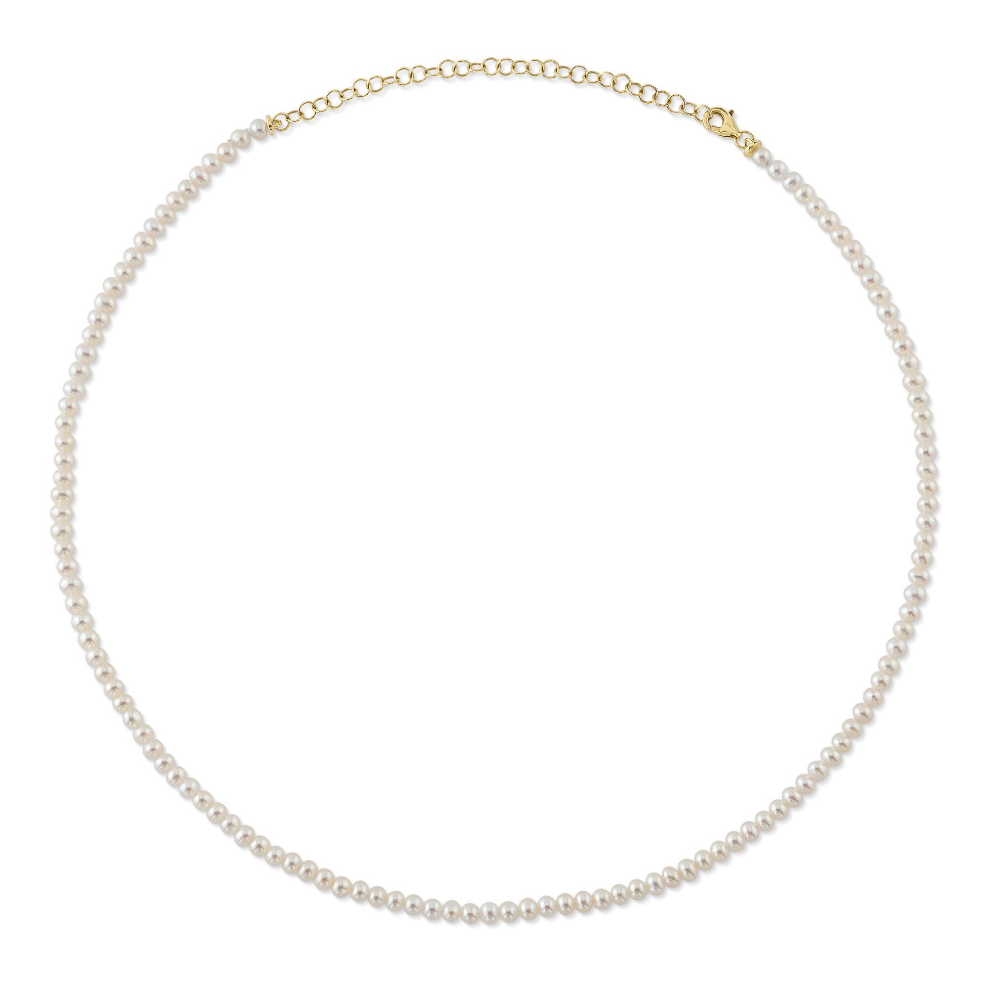 14K Y/G CULTURED PEARL TENNIS NECKLACE