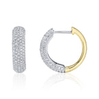 0.58CT 14K2T W/Y DIAMOND PAVE HUGGIE EARRING