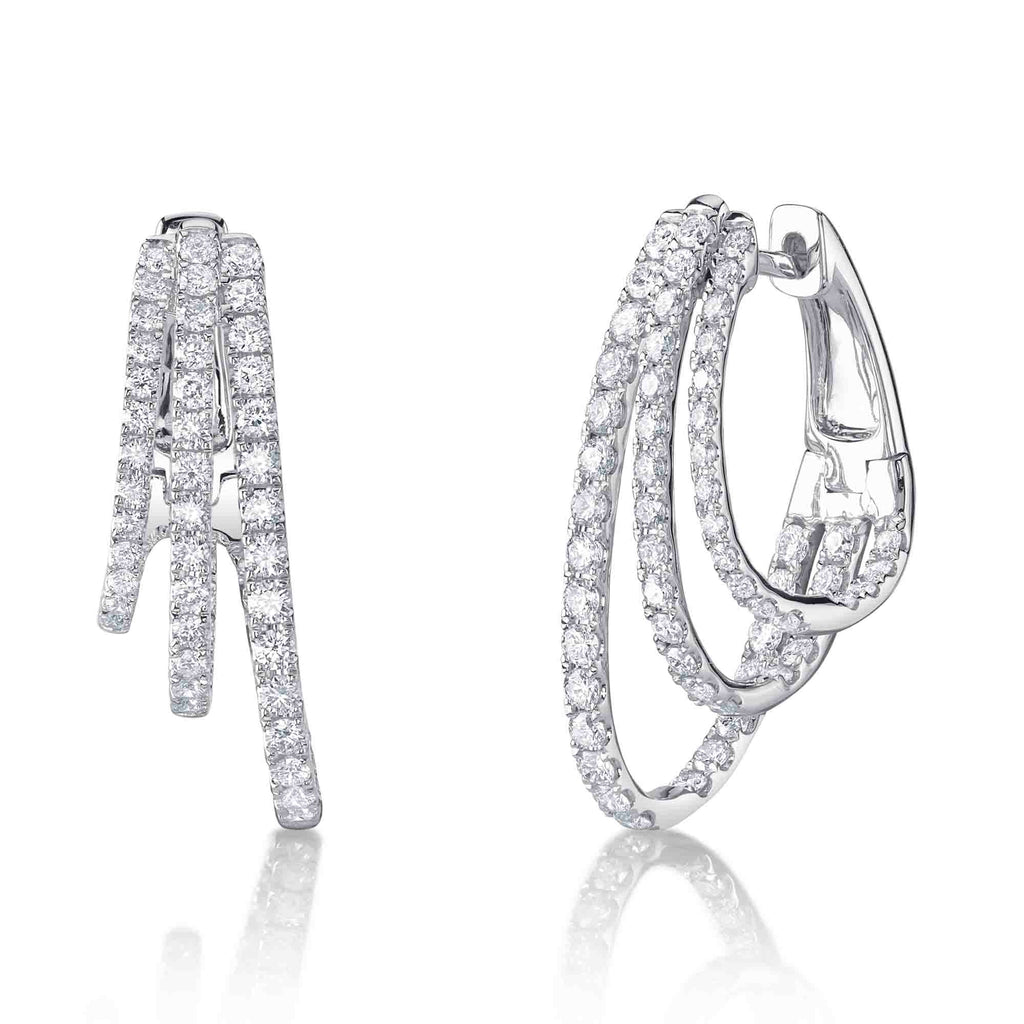 1.58CT 14K W/G DIAMOND OVAL HOOP EARRING