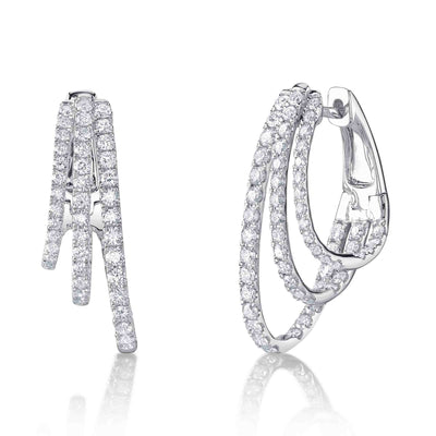 1.58CT 14K W/G DIAMOND OVAL HOOP EARRING