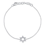 0.11CT 14K W/G DIAMOND STAR OF DAVID BRACELET