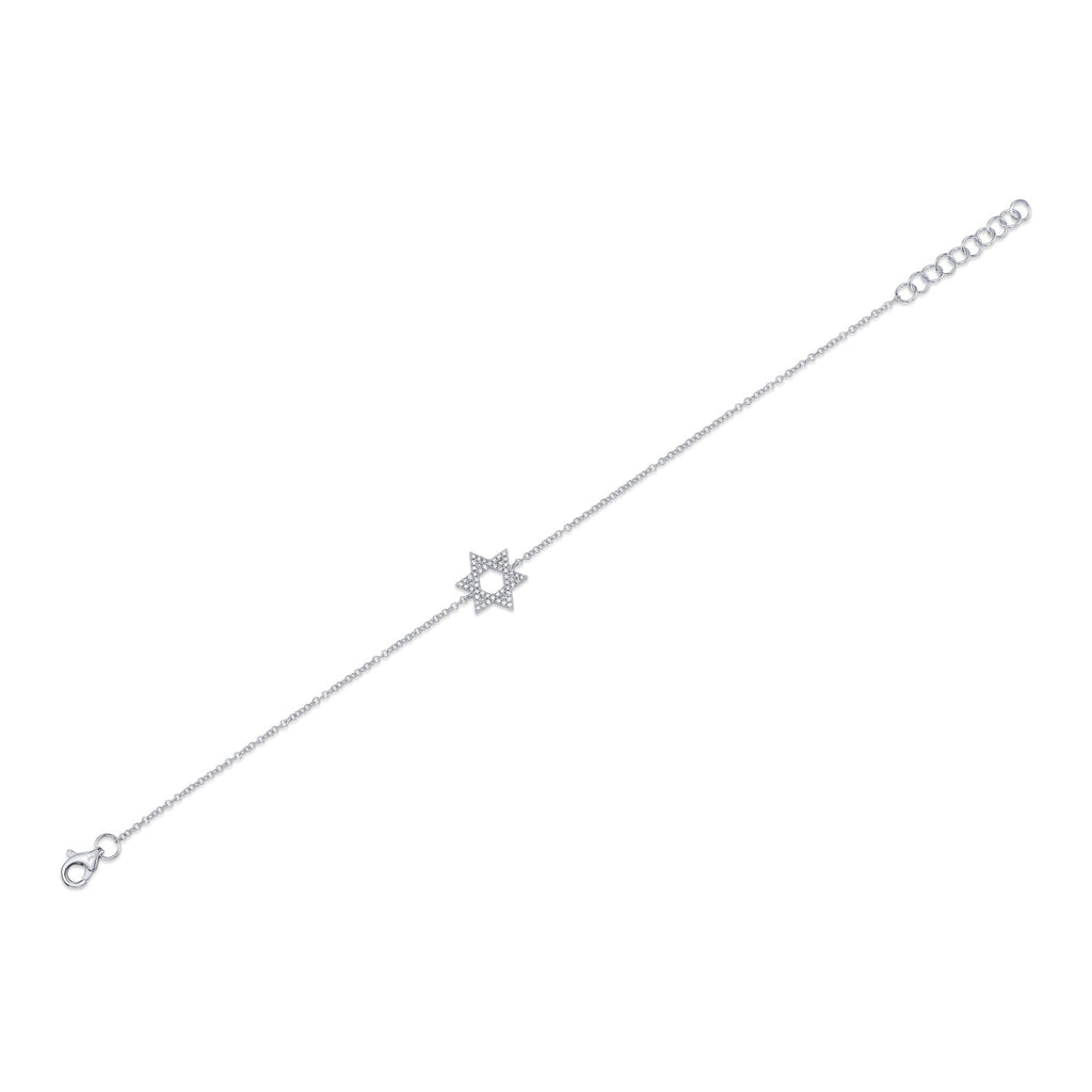 0.11CT 14K W/G DIAMOND STAR OF DAVID BRACELET