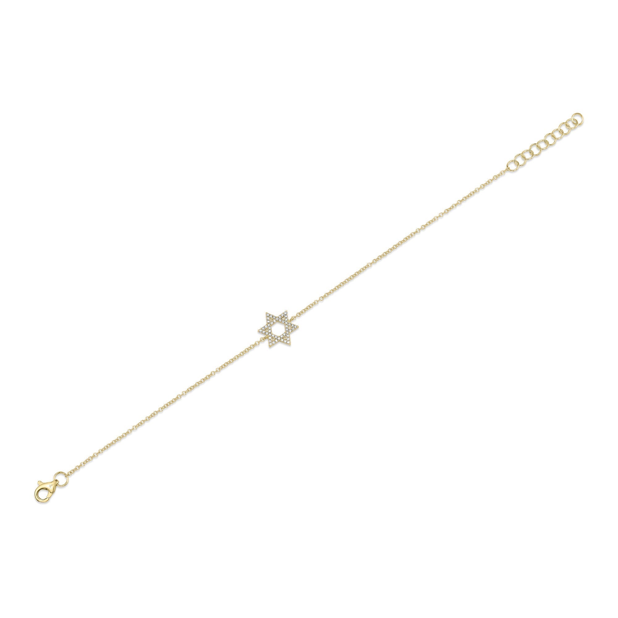 0.11CT 14K Y/G DIAMOND STAR OF DAVID BRACELET
