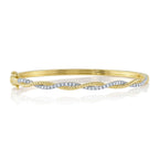 0.53CT 14K Y/G DIAMOND TWISTED BANGLE