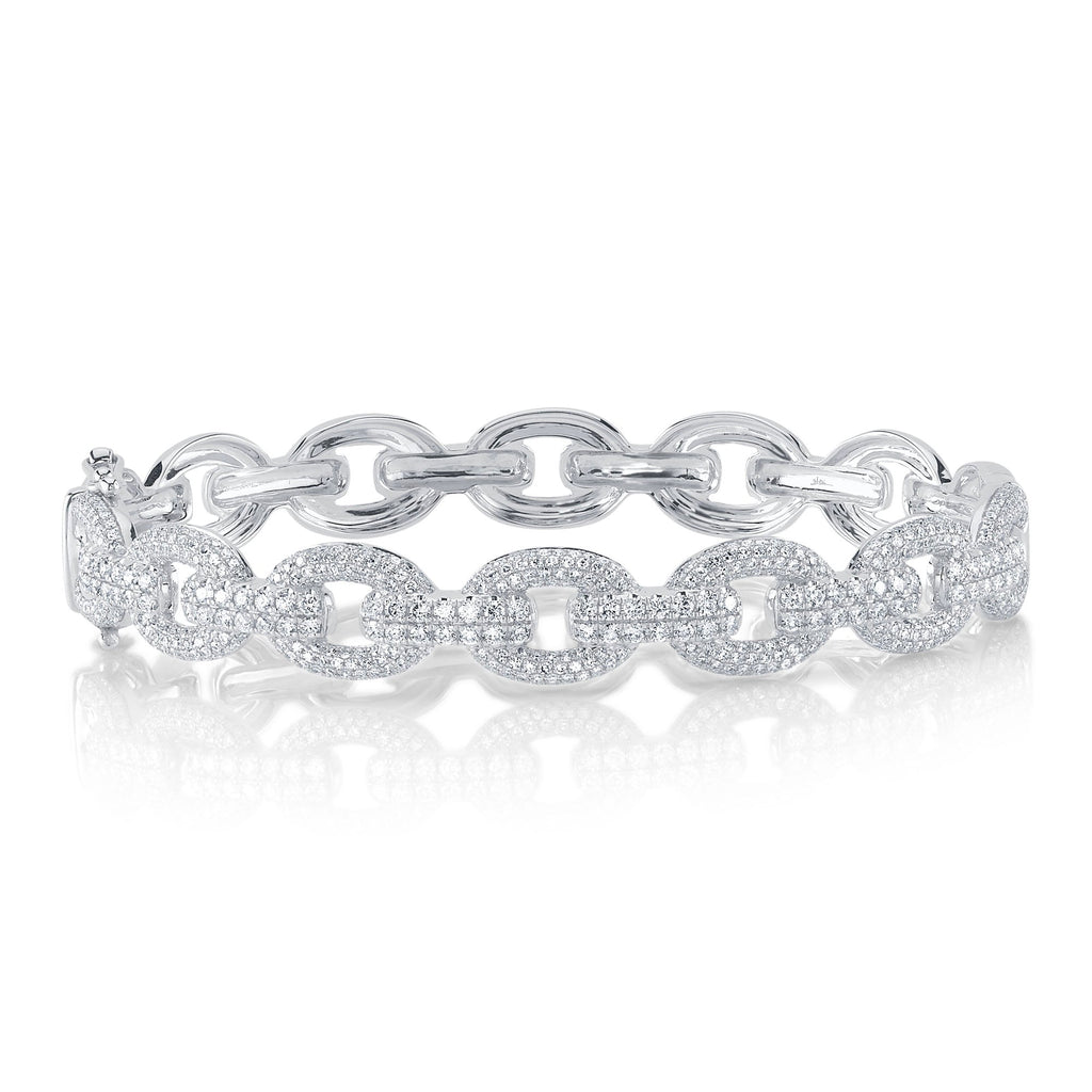 1.95CT 14K W/G DIAMOND LINK BANGLE
