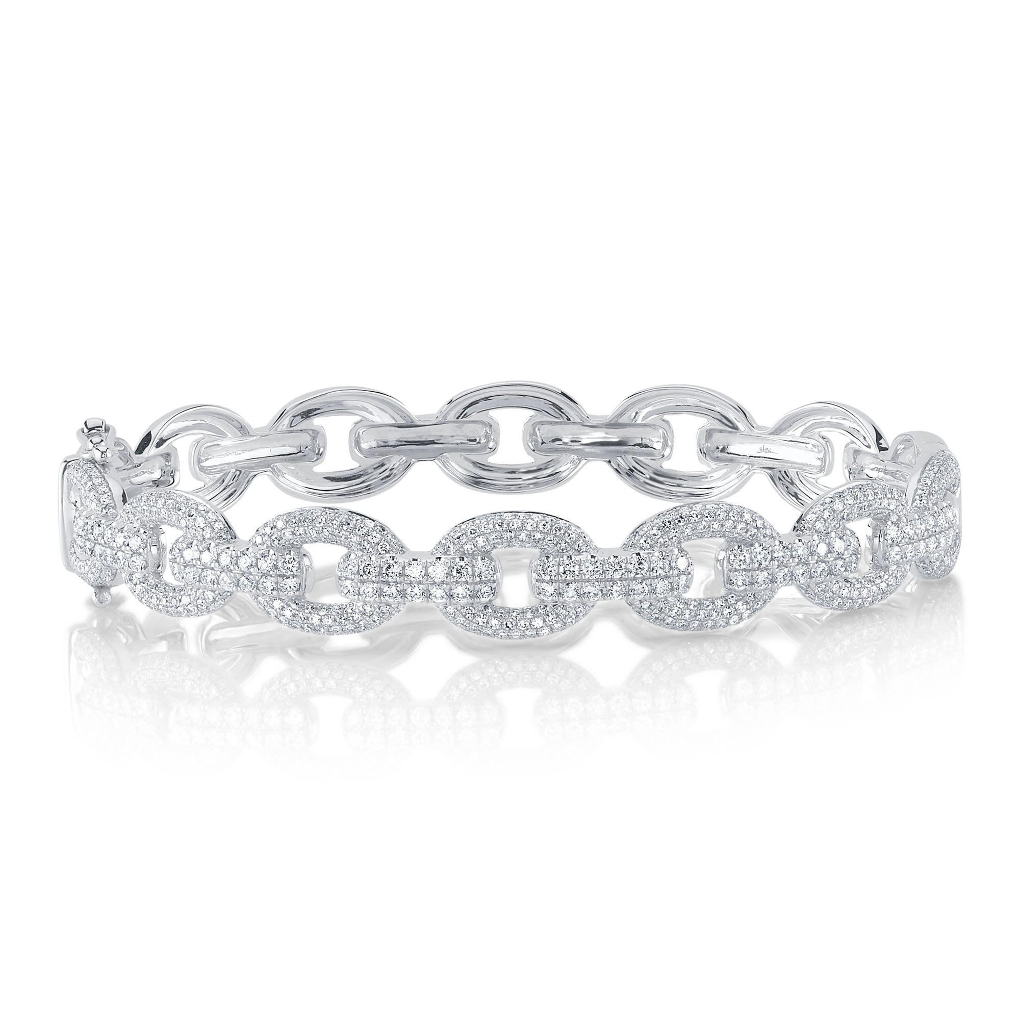 1.95CT 14K W/G DIAMOND LINK BANGLE