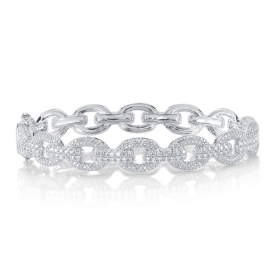 1.95CT 14K W/G DIAMOND LINK BANGLE