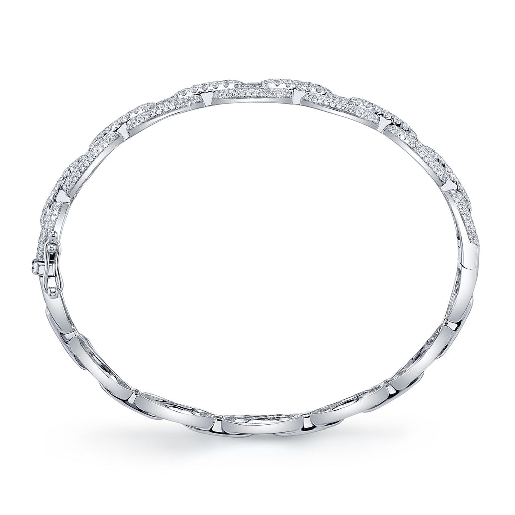 1.95CT 14K W/G DIAMOND LINK BANGLE