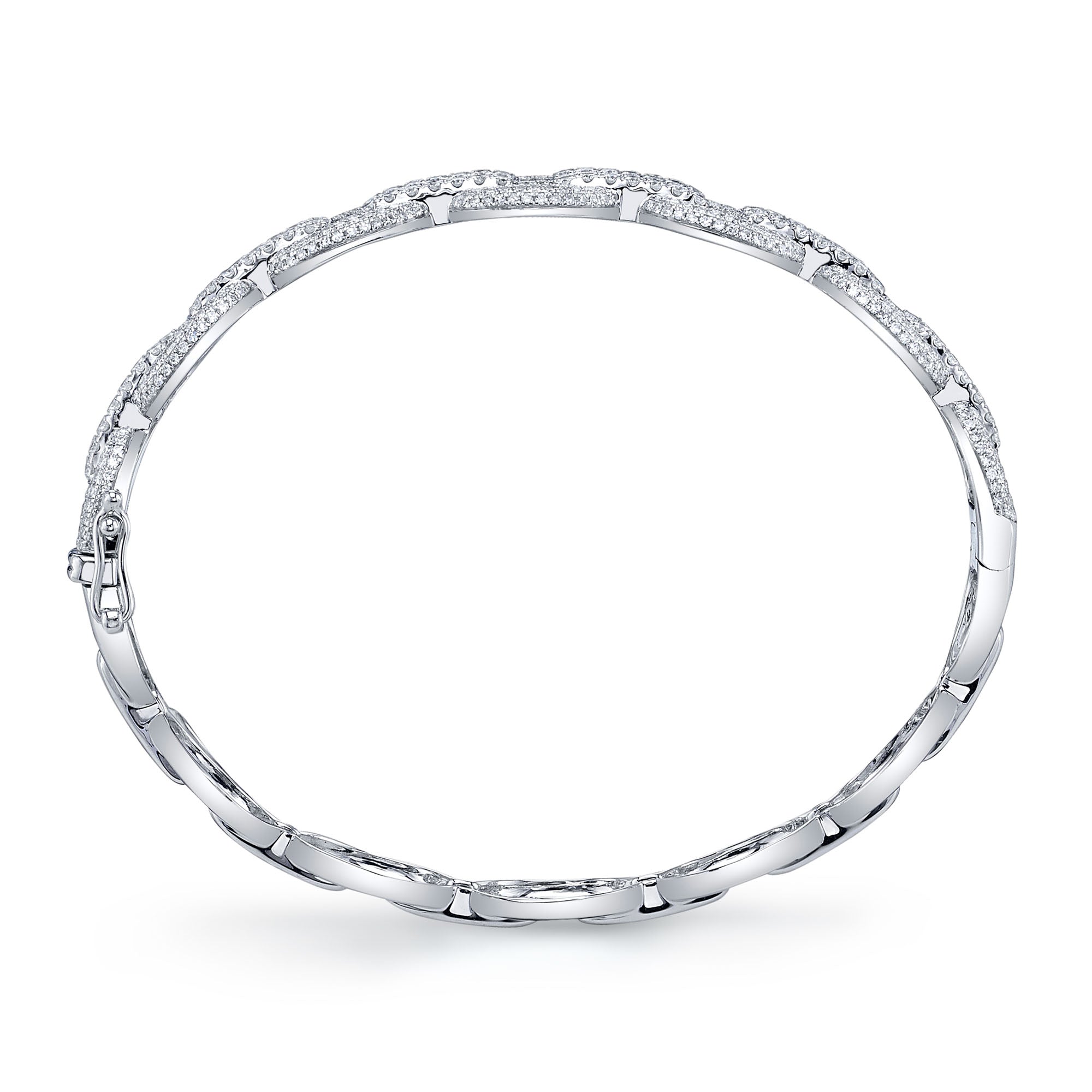 1.95CT 14K W/G DIAMOND LINK BANGLE