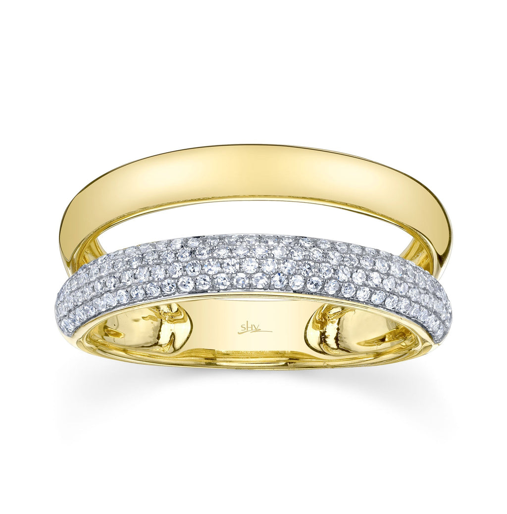 0.32CT 14K Y/G DIAMOND PAVE RING