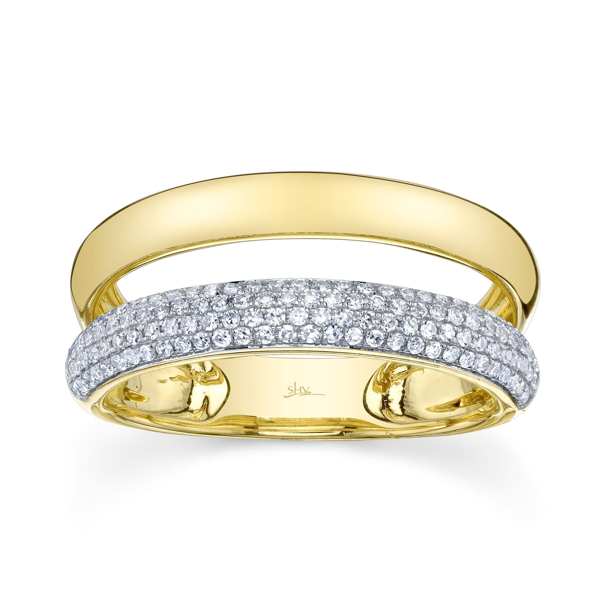 0.32CT 14K Y/G DIAMOND PAVE RING