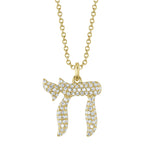 0.30CT 14K Y/G DIAMOND CHAI NECKLACE