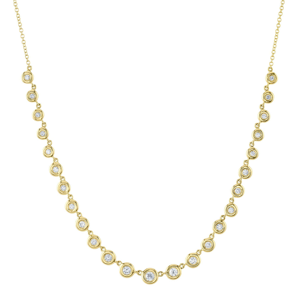 0.60CT 14K Y/G DIAMOND BEZEL NECKLACE