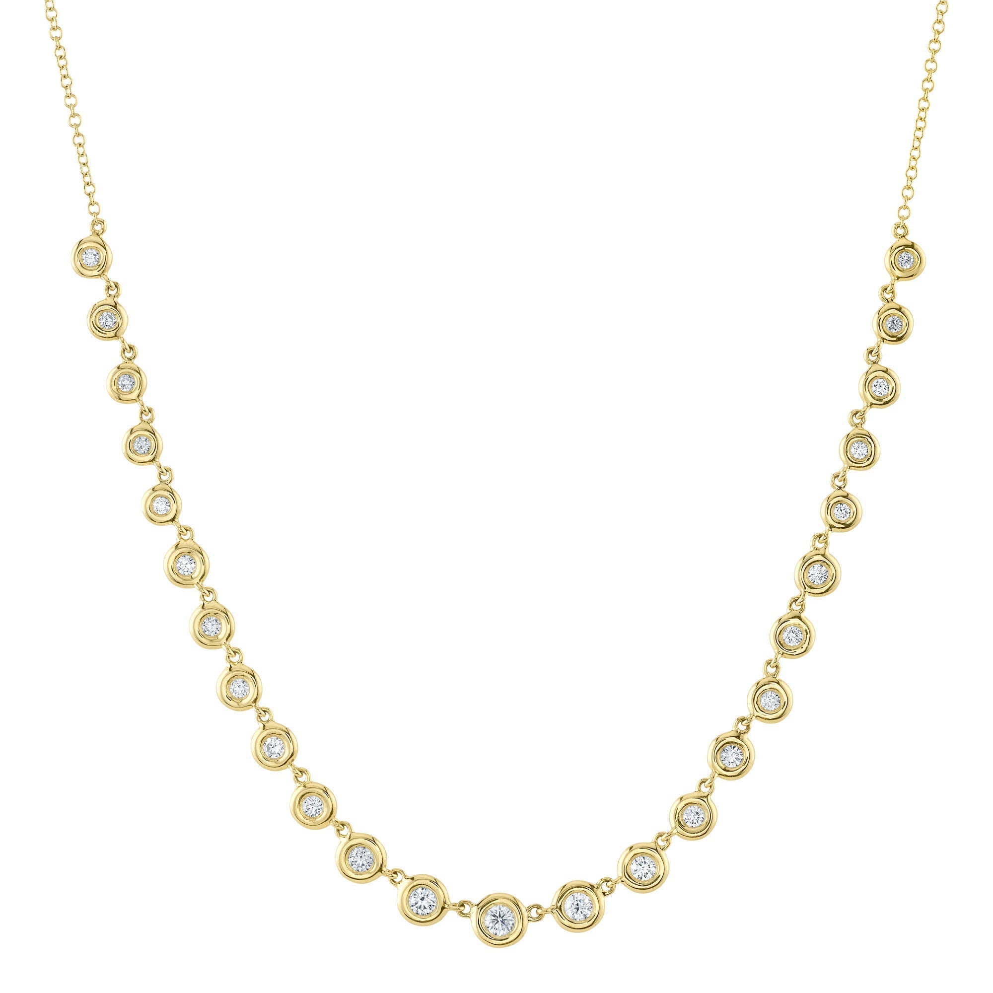 0.60CT 14K Y/G DIAMOND BEZEL NECKLACE