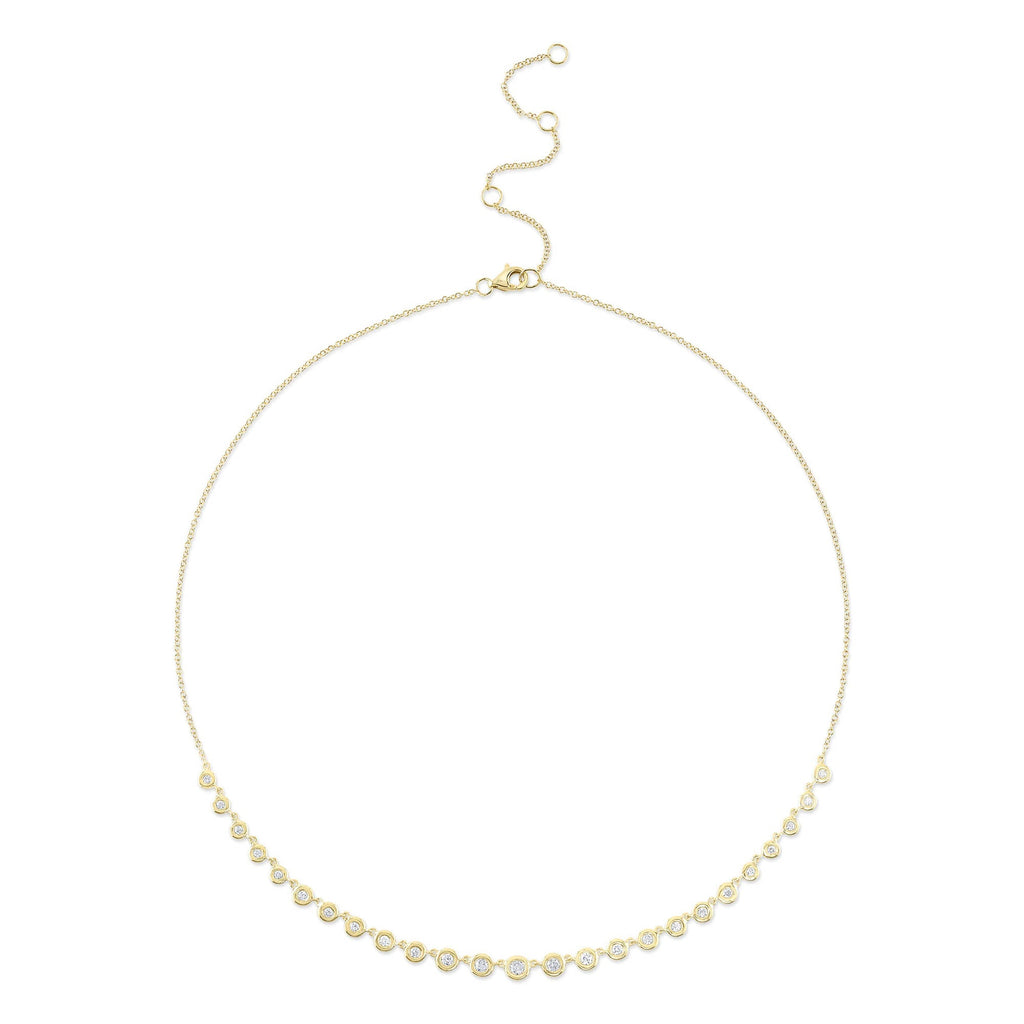 0.60CT 14K Y/G DIAMOND BEZEL NECKLACE
