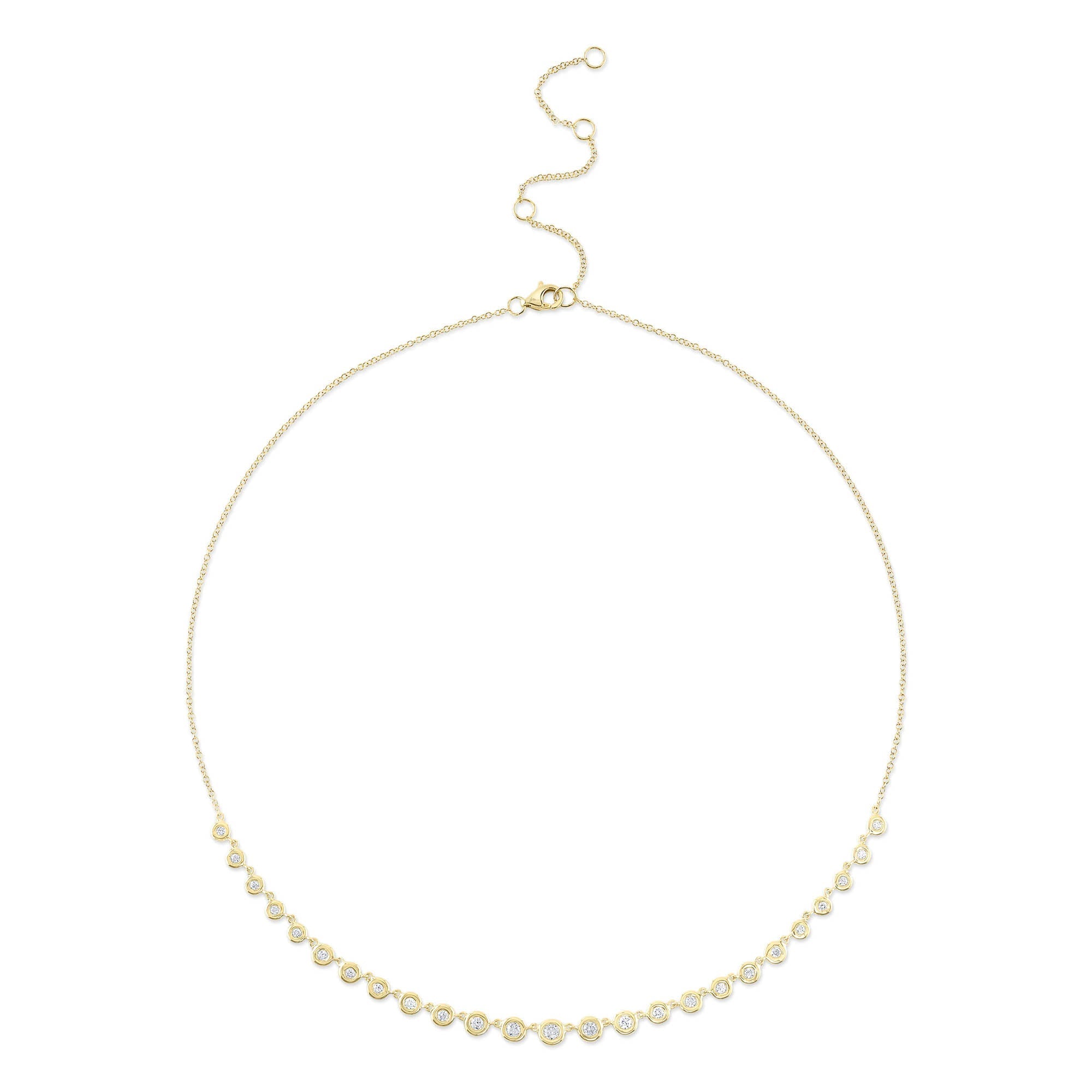 0.60CT 14K Y/G DIAMOND BEZEL NECKLACE
