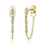 0.20CT 14K Y/G DIAMOND CHAIN EARRING