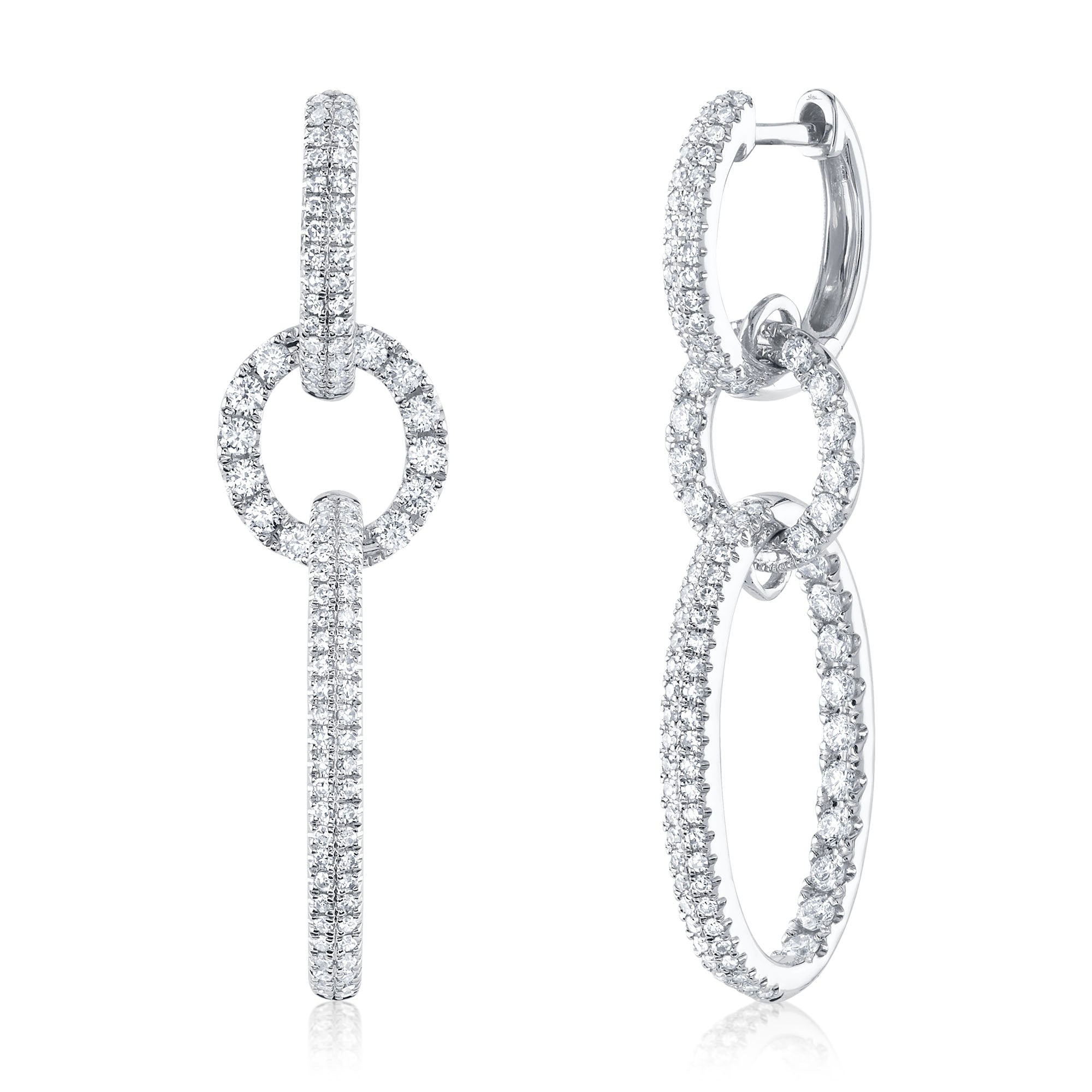 1.00CT 14K W/G DIAMOND OVAL EARRING