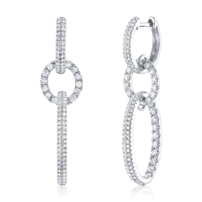 1.00CT 14K W/G DIAMOND OVAL EARRING