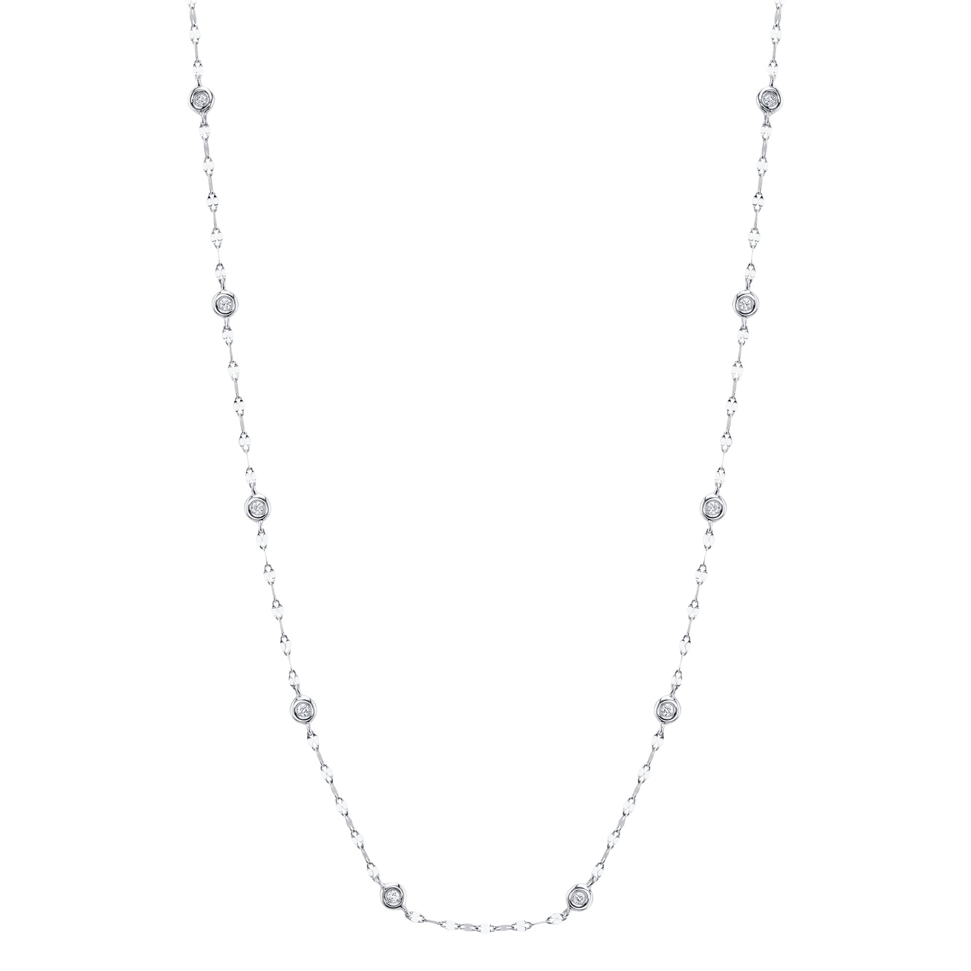 0.20CT 14K W/G 18" DIAMONDS BY THE YARD SPARKLE CHAIN NECKLACE