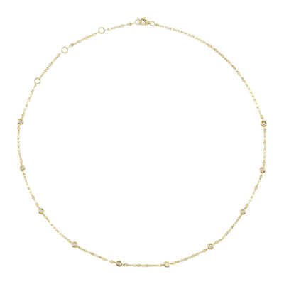 0.20CT 14K Y/G 18" DIAMONDS BY THE YARD SPARKLE CHAIN NECKLACE