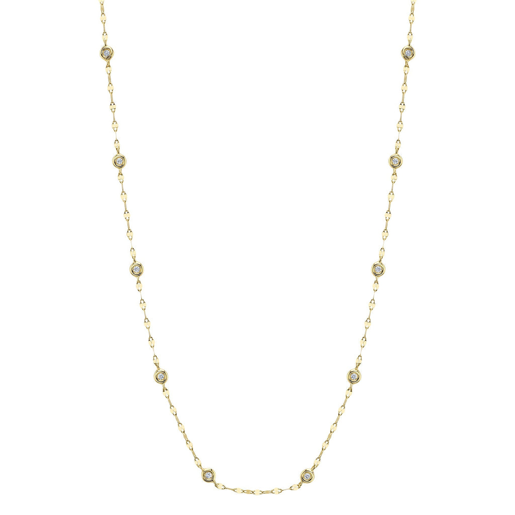 0.20CT 14K Y/G 18" DIAMONDS BY THE YARD SPARKLE CHAIN NECKLACE