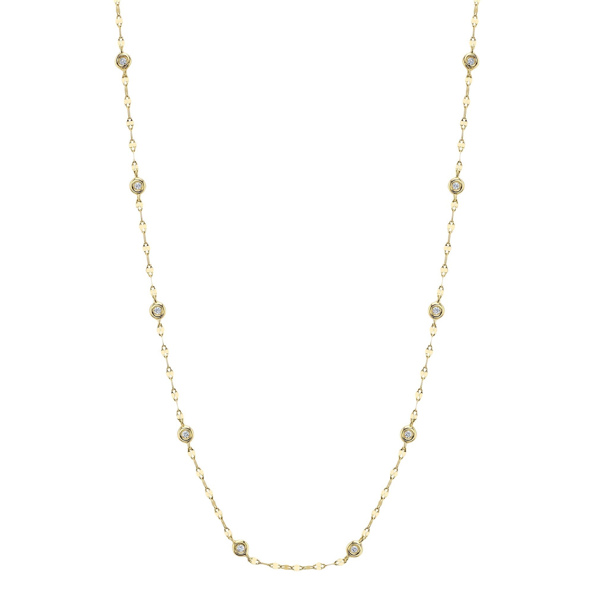 0.20CT 14K Y/G 18" DIAMONDS BY THE YARD SPARKLE CHAIN NECKLACE