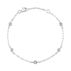0.10CT 14K W/G 7" DIAMONDS BY THE YARD SPARKLE CHAIN BRACELET