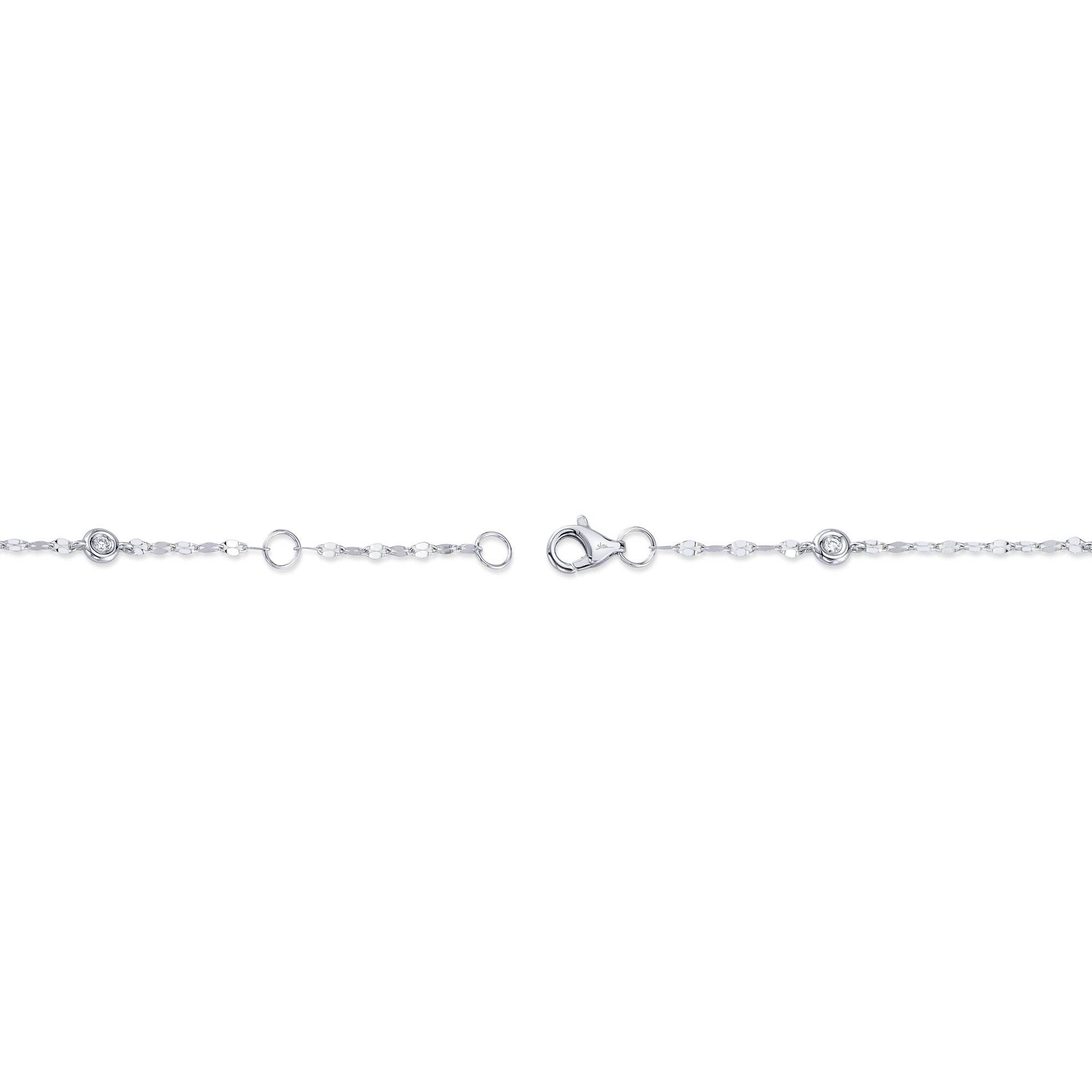 0.10CT 14K W/G 7" DIAMONDS BY THE YARD SPARKLE CHAIN BRACELET
