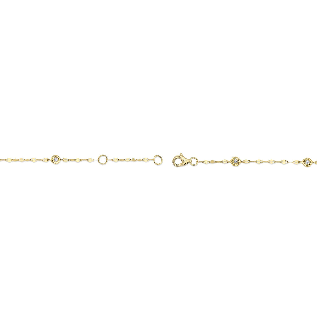 0.10CT 14K Y/G 7" DIAMONDS BY THE YARD SPARKLE CHAIN BRACELET