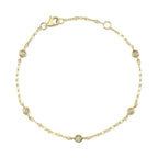 0.10CT 14K Y/G 7" DIAMONDS BY THE YARD SPARKLE CHAIN BRACELET
