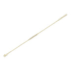 0.15CT 14K Y/G DIAMOND BEZEL FACETED BALL CHAIN BRACELET