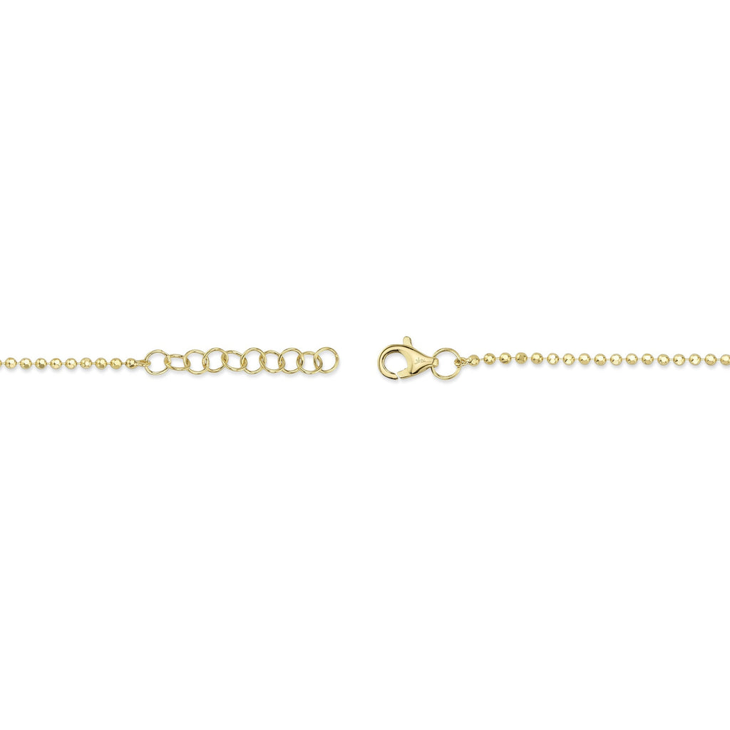 0.15CT 14K Y/G DIAMOND BEZEL FACETED BALL CHAIN BRACELET
