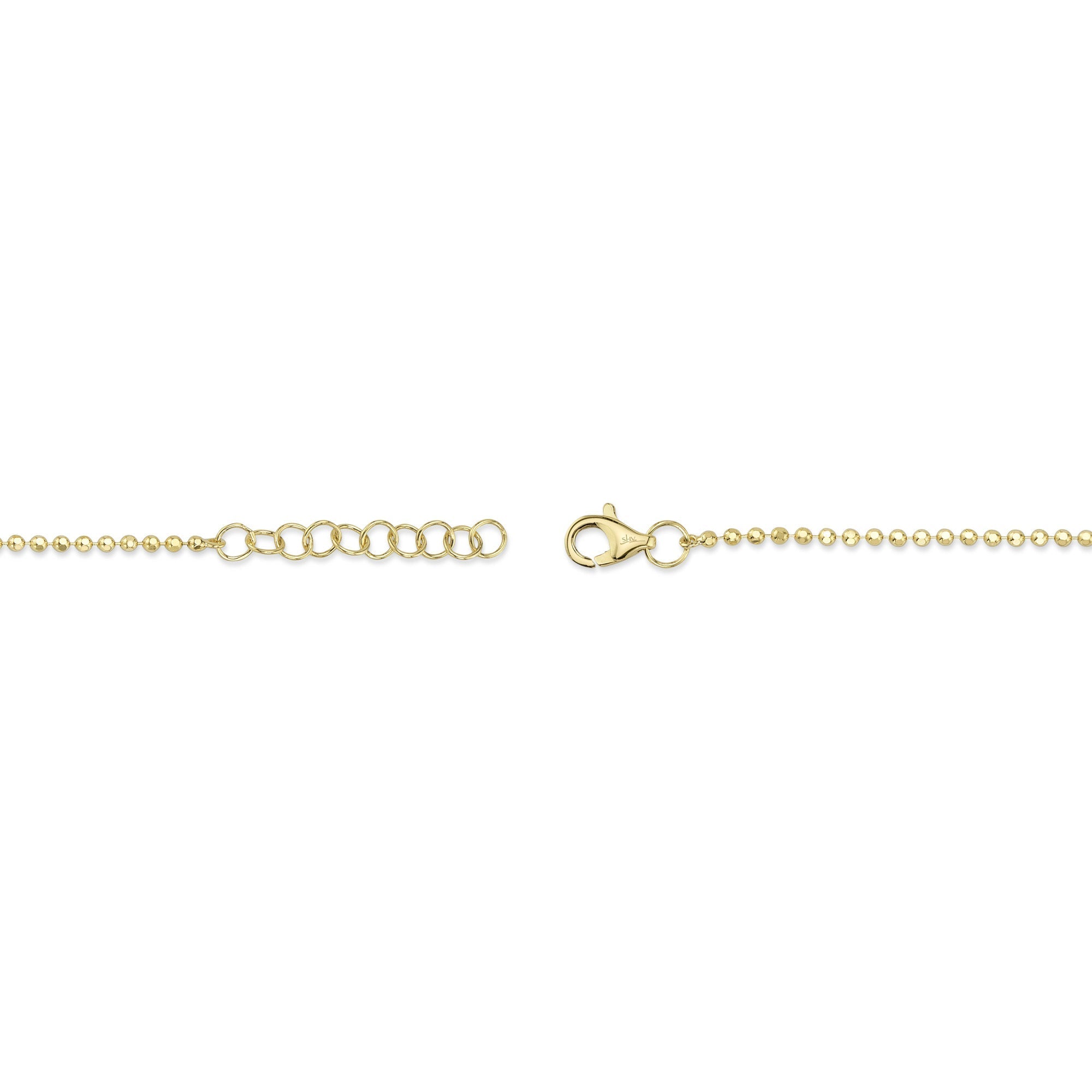 0.15CT 14K Y/G DIAMOND BEZEL FACETED BALL CHAIN BRACELET
