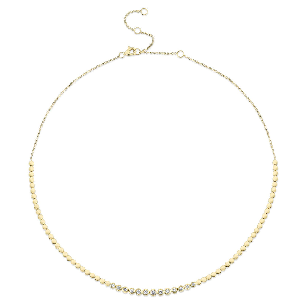 0.46CT 14K Y/G DIAMOND BEZEL NECKLACE