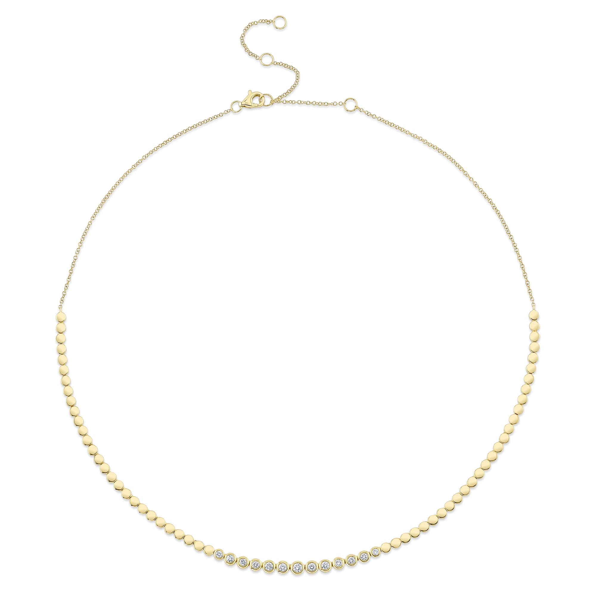 0.46CT 14K Y/G DIAMOND BEZEL NECKLACE