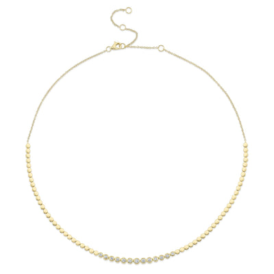 0.46CT 14K Y/G DIAMOND BEZEL NECKLACE