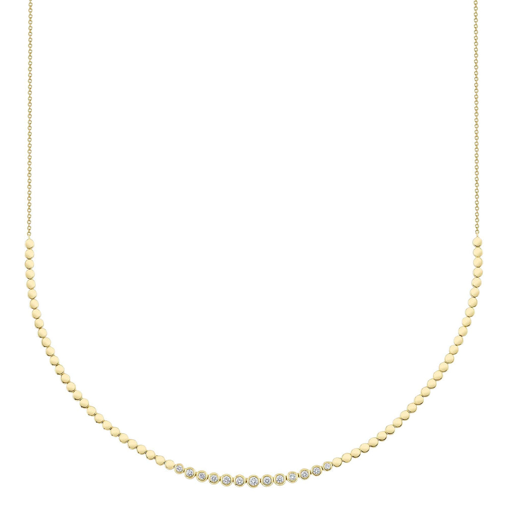 0.46CT 14K Y/G DIAMOND BEZEL NECKLACE