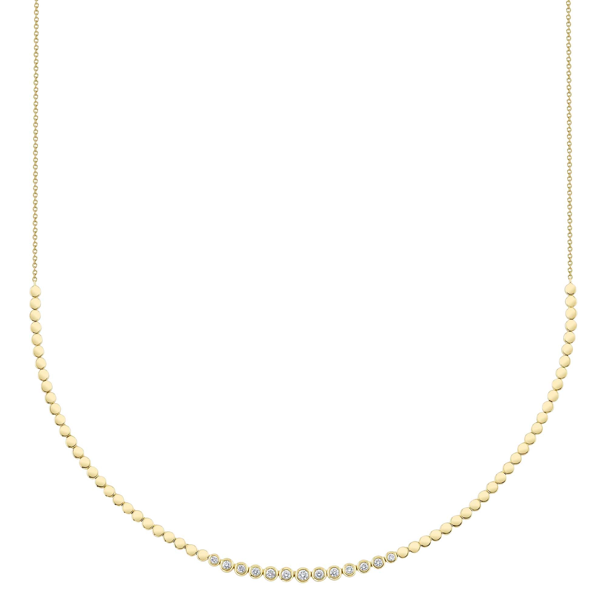 0.46CT 14K Y/G DIAMOND BEZEL NECKLACE