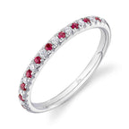 0.10CT DIAMOND & 0.10CT RUBY 14K W/G LADY'S BAND
