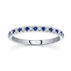 0.10CT DIAMOND & 0.10CT BLUE SAPPHIRE 14K W/G LADY'S BAND