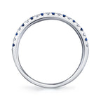 0.10CT DIAMOND & 0.10CT BLUE SAPPHIRE 14K W/G LADY'S BAND