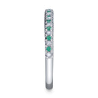 0.10CT DIAMOND & 0.10CT EMERALD 14K W/G LADY'S BAND