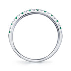 0.10CT DIAMOND & 0.10CT EMERALD 14K W/G LADY'S BAND