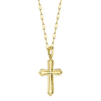 0.17CT 14K Y/G DIAMOND PAVE CROSS SPARKLE CHAIN NECKLACE