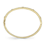 0.33CT 14K Y/G DIAMOND BEZEL RIBBED BANGLE
