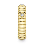 0.08CT 14K Y/G DIAMOND BEZEL RIBBED BAND