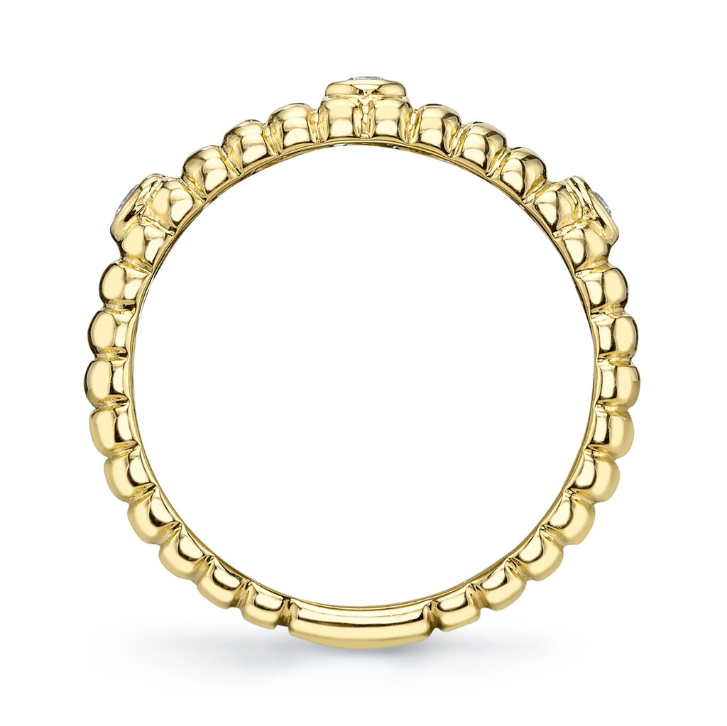 0.08CT 14K Y/G DIAMOND BEZEL RIBBED BAND