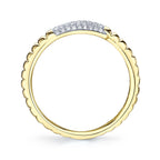 0.22CT 14K Y/G DIAMOND PAVE RIBBED RING